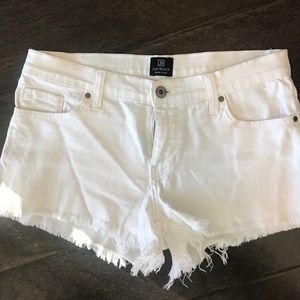 White denim shorts